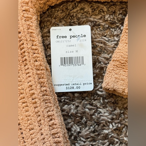 Free People Be Yours Camel Cowl Neck Pullover Sweater Slouchy Chenille Knit - Picture 6 of 11